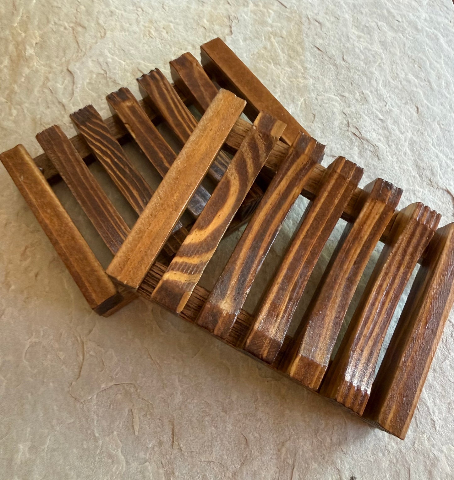 Wood soap dish