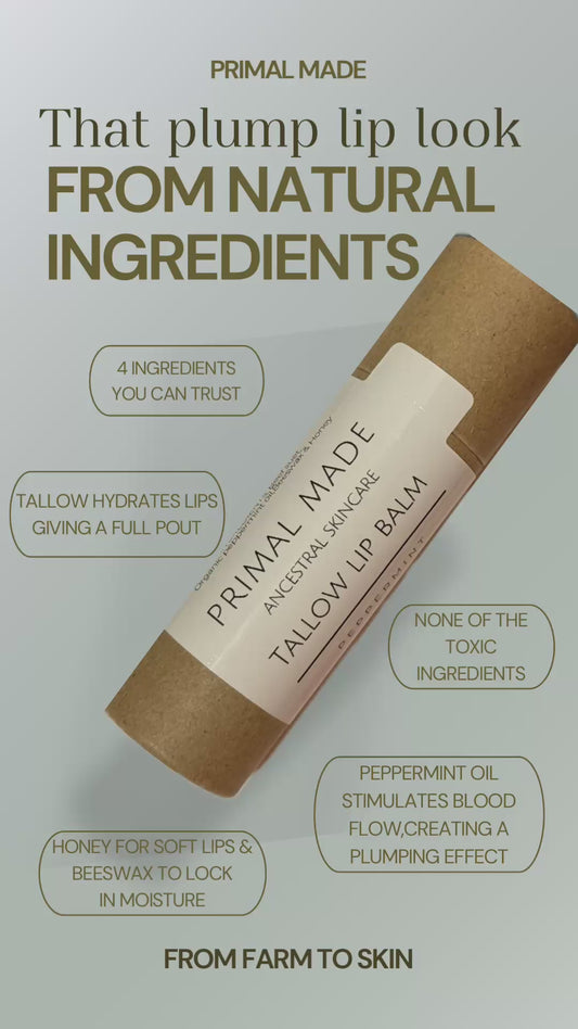 Peppermint tallow jumbo chapstick